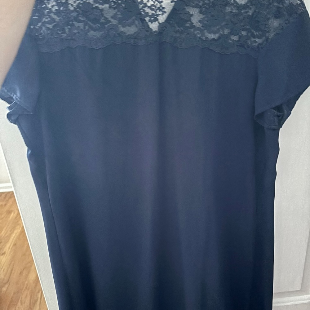 Navy Lace Shift Dress